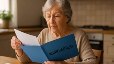 Une dame âgée s'informe au sujet de l'Agirc-Arrco