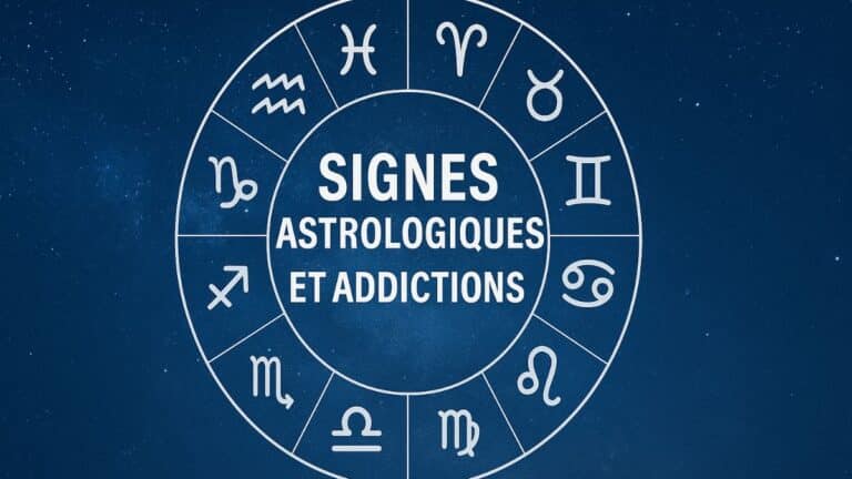 Illustration astrologique avec les signes du zodiaque sur un fond de ciel étoilé.